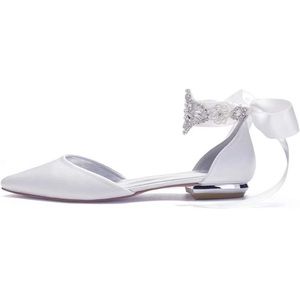Ivory Satin Flats Wedding Shoes